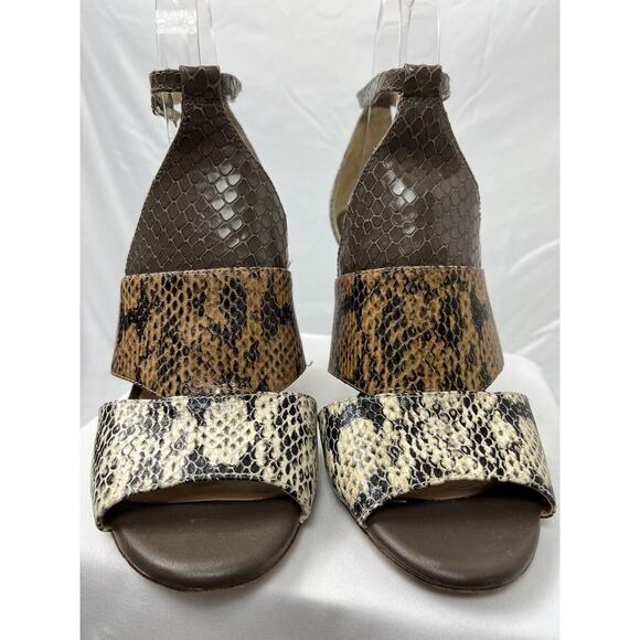 Antonio Melani Leather Snake Skin Heel Sandals Size 8 M - Picture 2 of 10